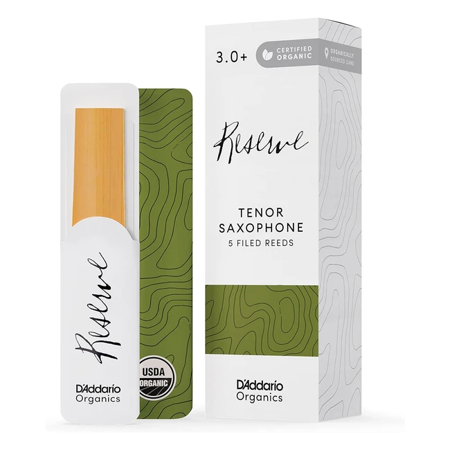 D'Addario Orgánico Reserve - Cañas de Saxofón Tenor #30 - Paquete de 10