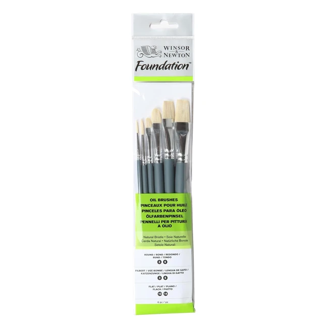 Set 6 Pennelli Olio Winsor  Newton - Round 36 Filbert 36 Flat 1014