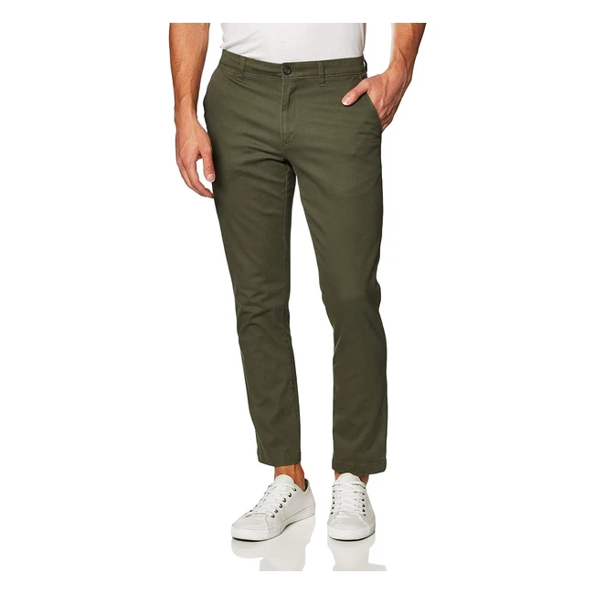 Amazon Essentials Men's Slimfit Casual Stretch Chino Trouser - Olive, 32W 32L