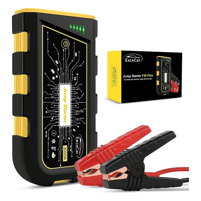 3000A Jump Starter Power Pack - Portable Car Battery Booster - Quick Charge - LE