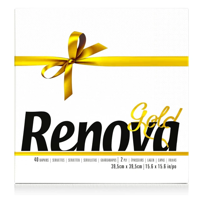 Tovaglioli Renova Gold Bianchi - Misura Grande - 40 Pezzi