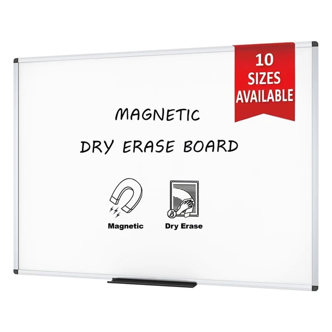 Vizpro Dry Wipe Magnetic Whiteboard - Silver Aluminium Frame - W150xH90cm