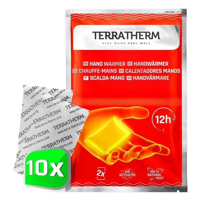 Terratherm Hand Warmers - 12 Hours of Warm Hands - 5 10 or 30 Pairs