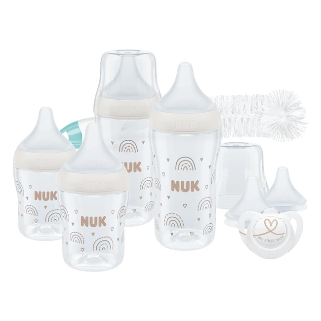 NUK Confezione Biberon Perfect Match Perfect Start 06 Mesi - Senza BPA - 9 Pezzi