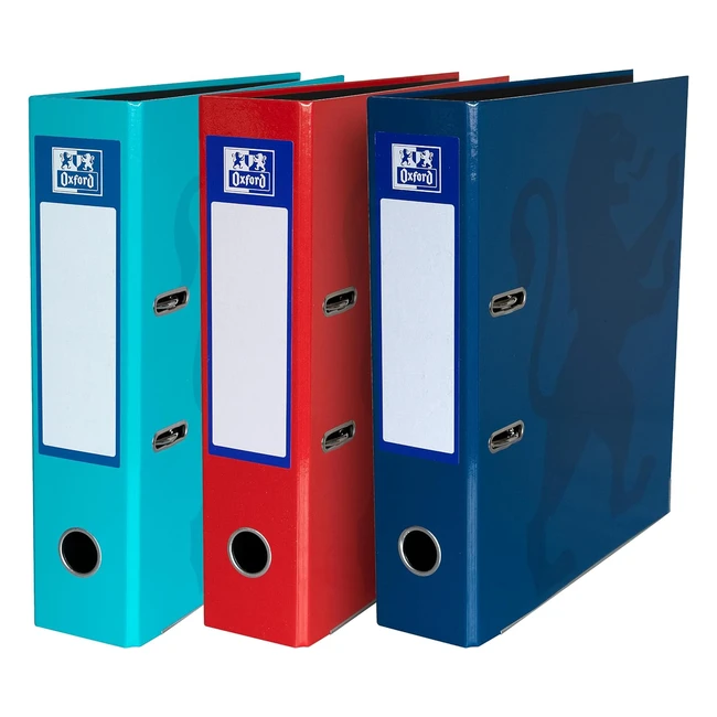 Oxford A4 Lever Arch File - Assorted Colours Pack of 3  Strong  Durable  Ho