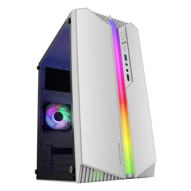 Marsgaming MCS1 Bianco Case PC Gaming MicroATX Illuminazione ARGB Ventola FRGB