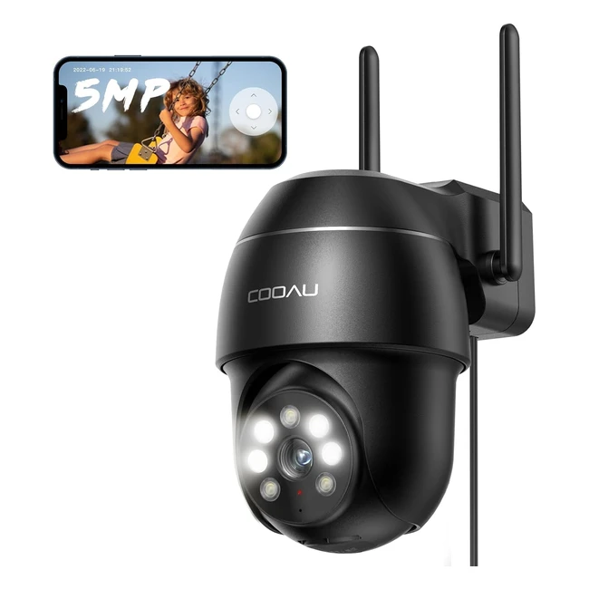 Caméra Surveillance WiFi Extérieure 2023 - 2K 5MP - Suivi Automatique 360° - Vision Nocturne Couleur