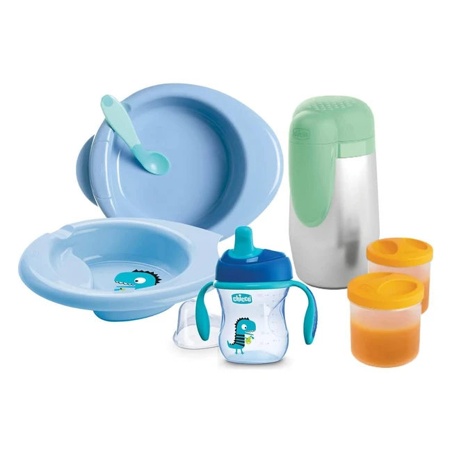 Set Vajilla Silicona Chicco para Bebs - Incluye Plato Trmico Vaso de Aprend