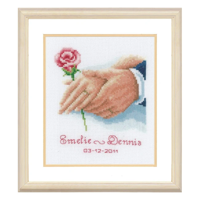 Kit Punto de Cruz Vervaco Algodón Blanco 14x16cm - Referencia XYZ - Incluye Hilo y Aguja