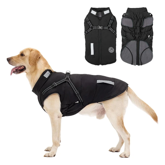Manteau Chien avec Harnais Intgr - Chaud Impermable Rflchissant