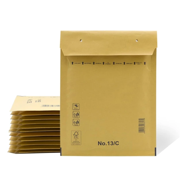 Lot de 5 enveloppes rembourrées en papier bulle, couleur marron - Capacité jusqu'à 100x165mm