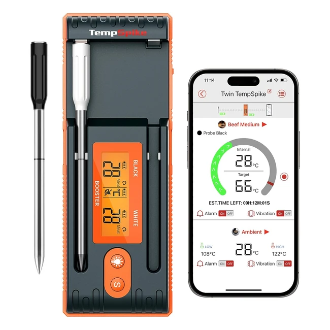 ThermoPro Twin TempSpike 150m Wireless Meat Thermometer - LCD Enhanced - BBQ Gri