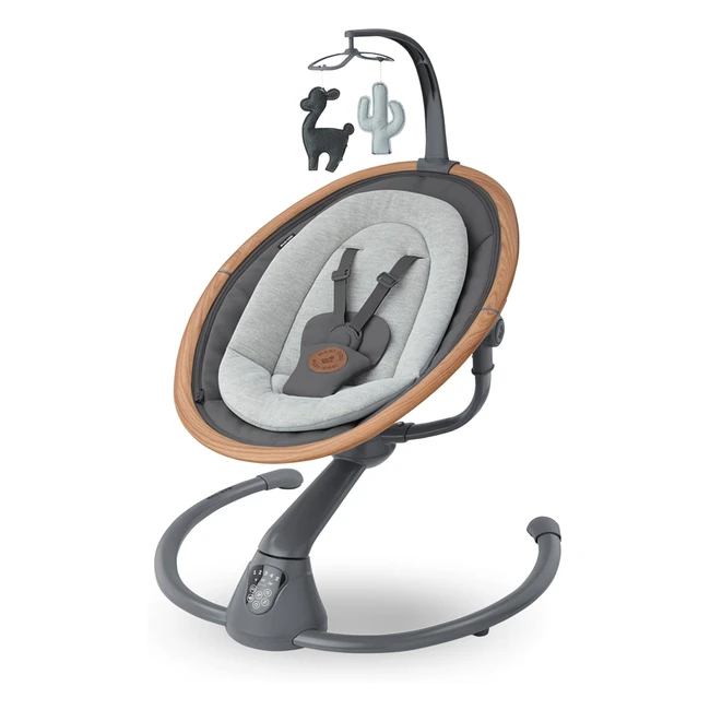 Maxi-Cosi Cassia - Hamaca Bebé Eléctrica 06 meses MX 9 kg - Balancín Bebé - 12 melodías - Rotación 360 - Detección automática - 5 velocidades - 2 posiciones de reclinación - Essential Graphite