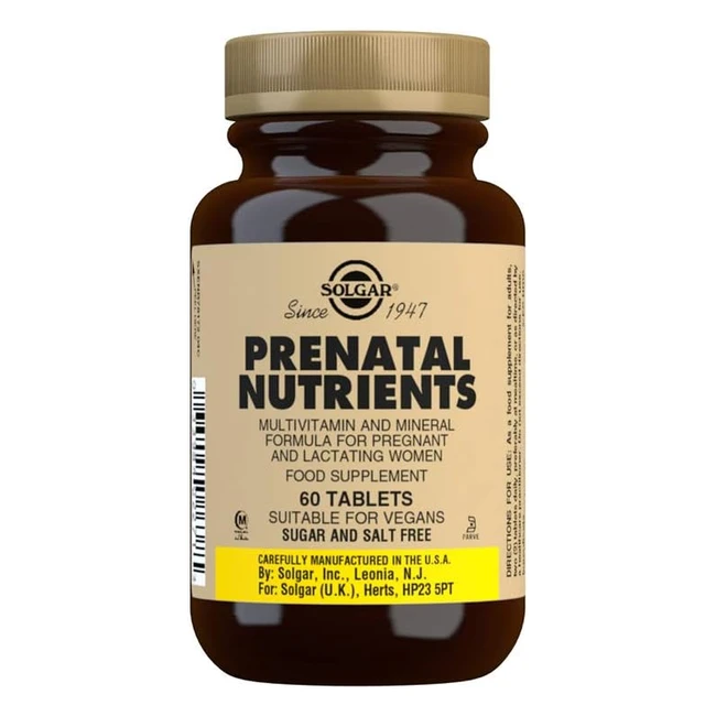 Solgar Nutrientes Prenatales para Embarazo y Lactancia - Comprimidos Multicolor 60 tabletas