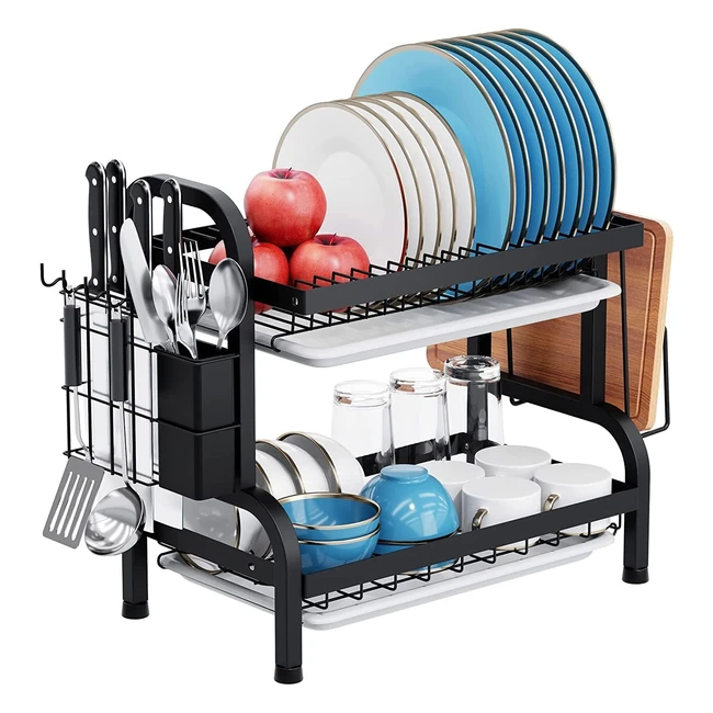 Scolapiatti Emanis in Acciaio Inossidabile - Doppio Strato - Supporto per Taglie