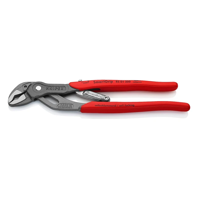 Knipex SmartGrip Water Pump Pliers 250mm - Automatic Adjustment - Grey - Non-Slip Coating