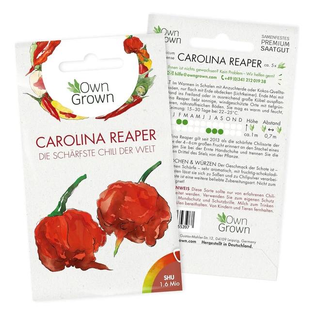 Carolina Reaper Chili Samen - Die schärfste Chili der Welt! Premium Samen für Balkon und Garten