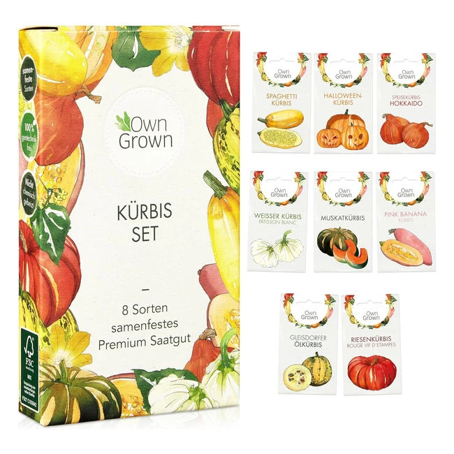 Krbis Samen Set - 8 Sorten Premium Krbis Saatgut fr Anzucht im Garten Hoc