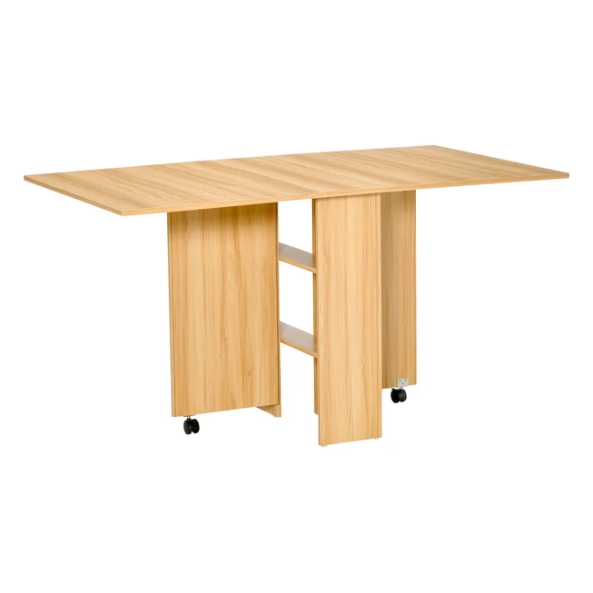 Table pliante cuisine salon HOMCOM 140x80x74 cm chêne