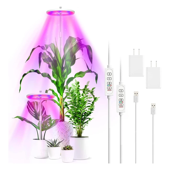 Lampada per piante a spettro completo con timer automatico - 72 LED - 391210 liv