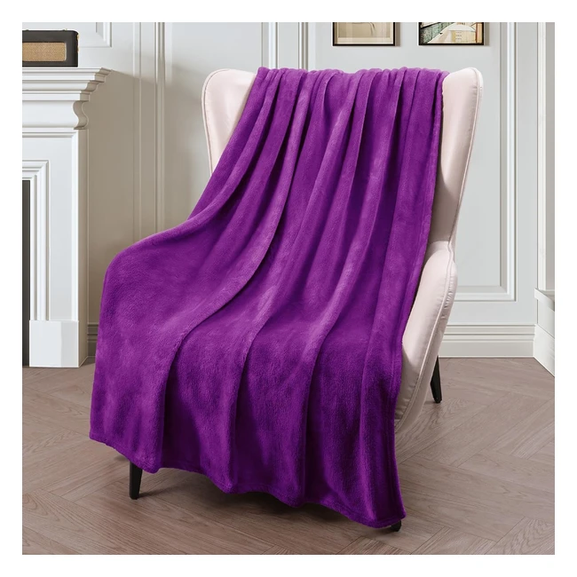 Exclusivo Mezcla Throw Blanket - Super Soft, Warm, and Cozy - Purple - 127x152 cm