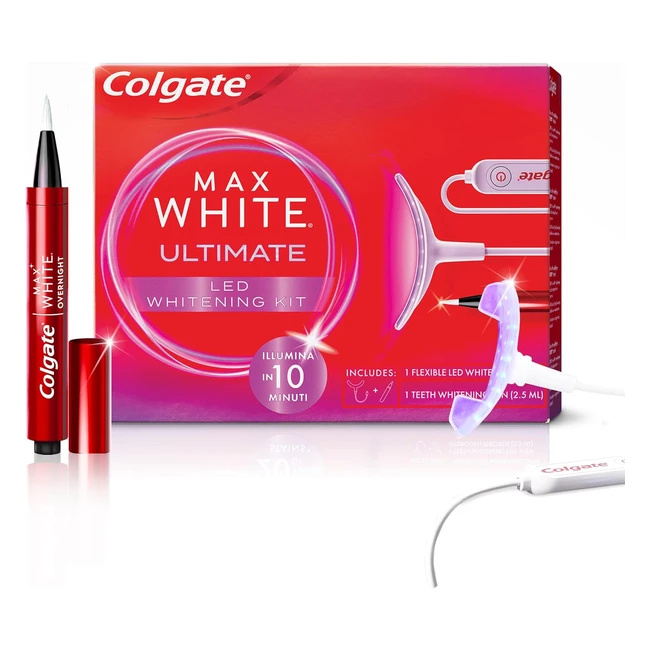 Kit Sbiancante Denti Colgate Max White Ultimate LED  Ref 123456  Sorriso Bian