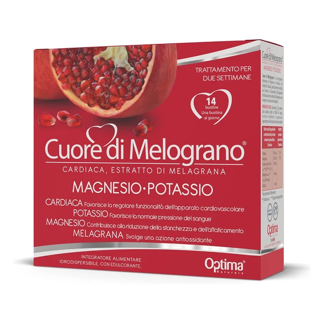 Optima Naturals Cuore di Melograno Magnesio Potassio 14 Bustine da 37g