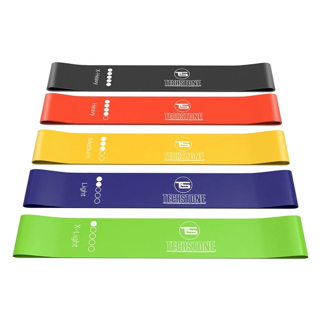 Techstone Resistance Bands Set - Pack of 5 Different Levels - Great Fitness Equi