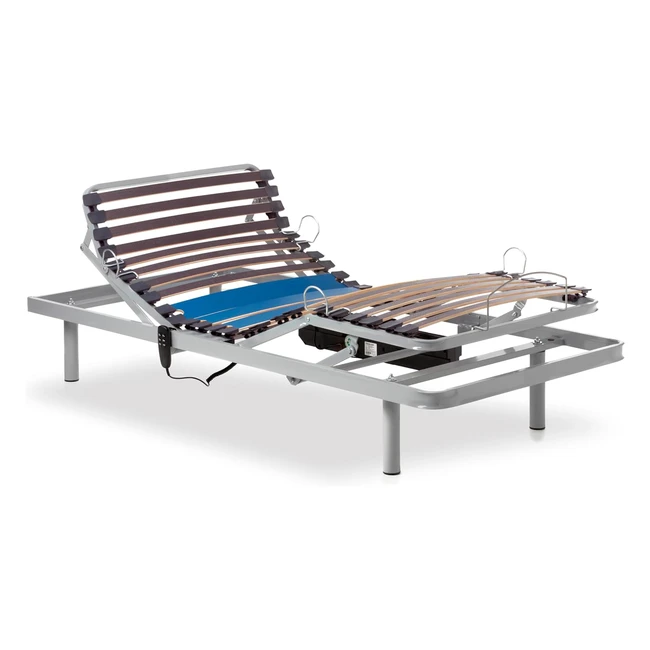 Sommier électrique renforcé Gerialife 80x190 - Contrôle de câble - Lit articulé 5 plans