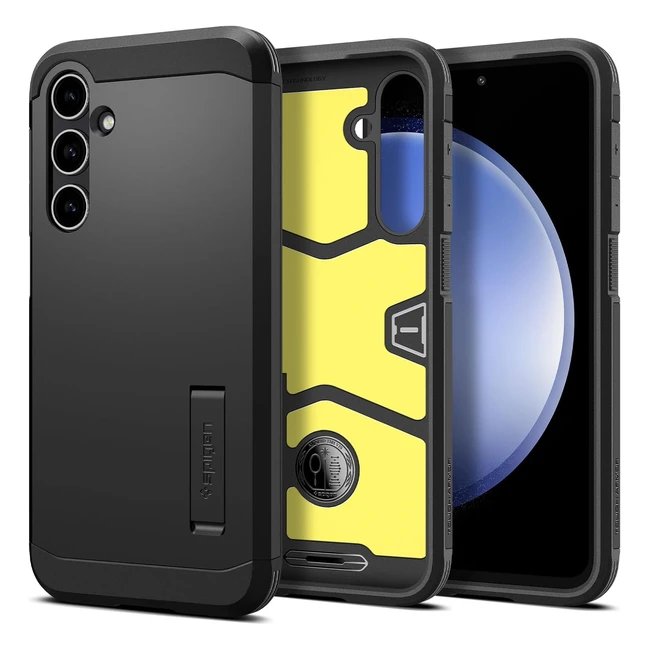 Coque Spigen Tough Armor pour Galaxy S23 FE - Noir | Double Couche Antichoc | Kickstand Béquille | Rebords Surélevés