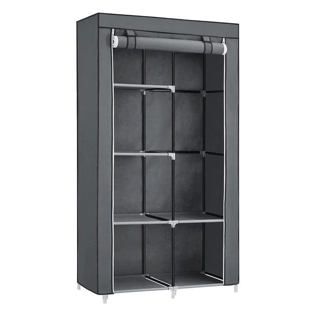 Songmics Kleiderschrank Stoffschrank 6 Ablagen 88x45x168cm - Platz für Kleidung und Schuhe