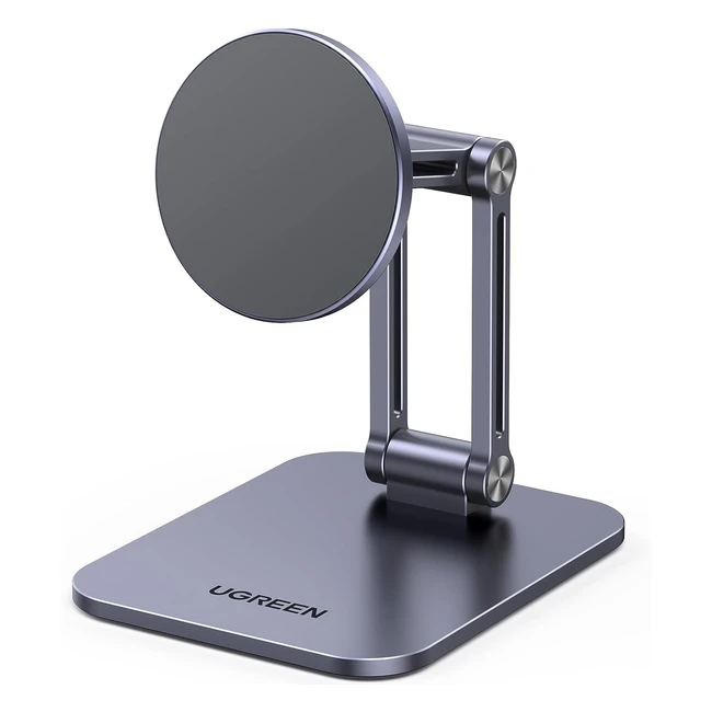 Support téléphone magnétique bureau Ugreen - Réglable et pliable - Compatible avec Magsafe iPhone 15 Plus Pro Max 14 13 Galaxy S23 Ultra S22 - Gris
