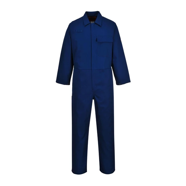 Portwest C030 Flame Retardant Men's Industrial Overall Navy L - Certified Protection, Quick Access, Adjustable Cuffs