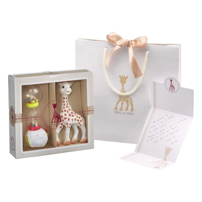 Sophie la Girafe Coffret Cadeau Naissance - Jouet en Caoutchouc 100% Naturel - Hochet Soft Maracas - Set d'Activité pour Enfant