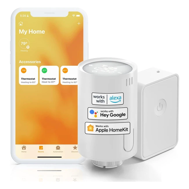 Termostato inteligente wifi meross M30 15mm  6 adaptadores - Control remoto con