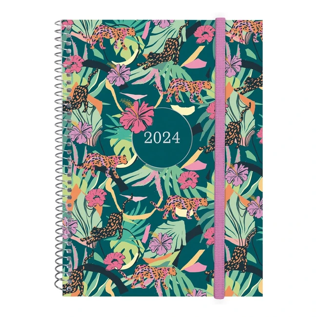 Agenda Finocam Design Collection 2024 - Semainier Horizontal - Jungle - 12 mois