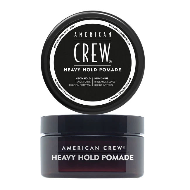 American Crew Heavy Hold Pomade 85g - Styling Pomade für Männer - Extrem starker Halt - Haarprodukt mit viel Glanz - Wasserbasiert - Unparfümiert