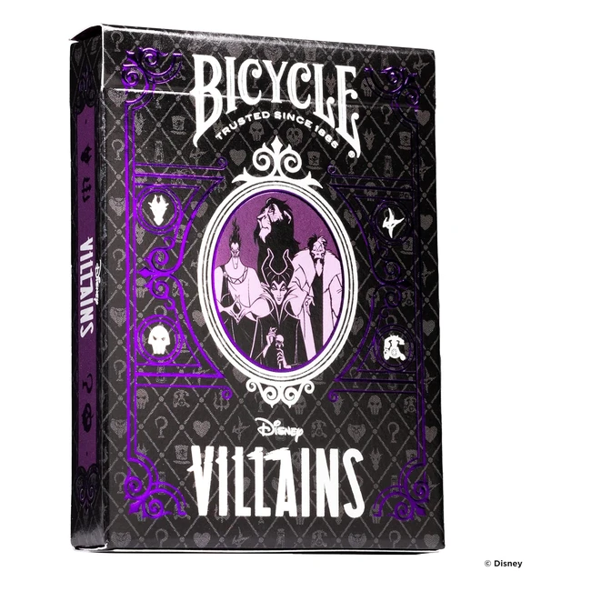 Bicicletta Disney Villains, Colori Variabili Viola e Verde, Carte da Gioco