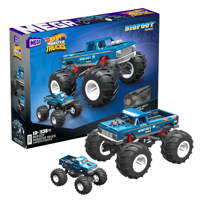 Hot Wheels Bigfoot Monster Truck Set di Costruzioni - 538 Pezzi - Regalo da Coll