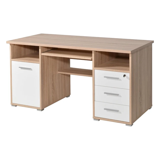 Bureau Germania Die Mbelmacher 0484157 en chne Sonoma Repro Blanc - 145 x 75 x