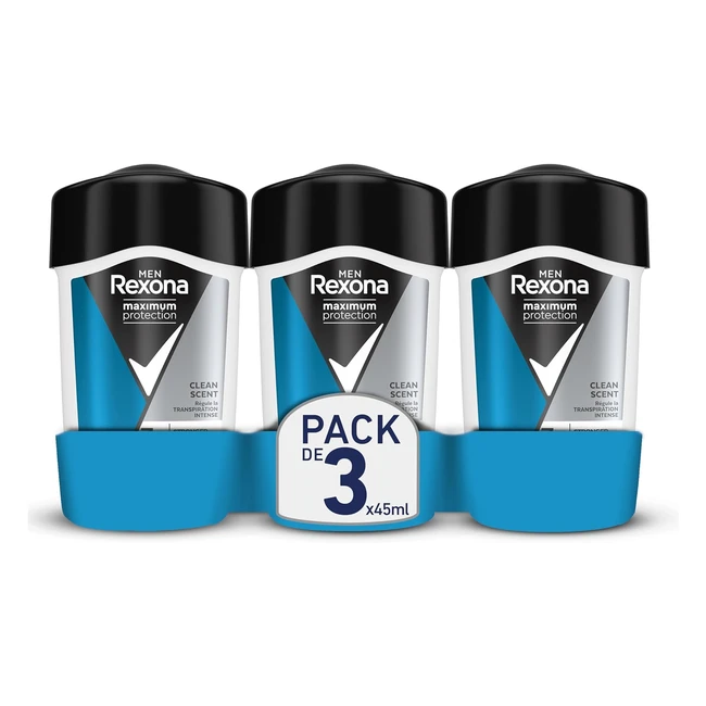 Rexona Maximum Protection Desodorante en Crema Hombre 45ml - 3 Unidades