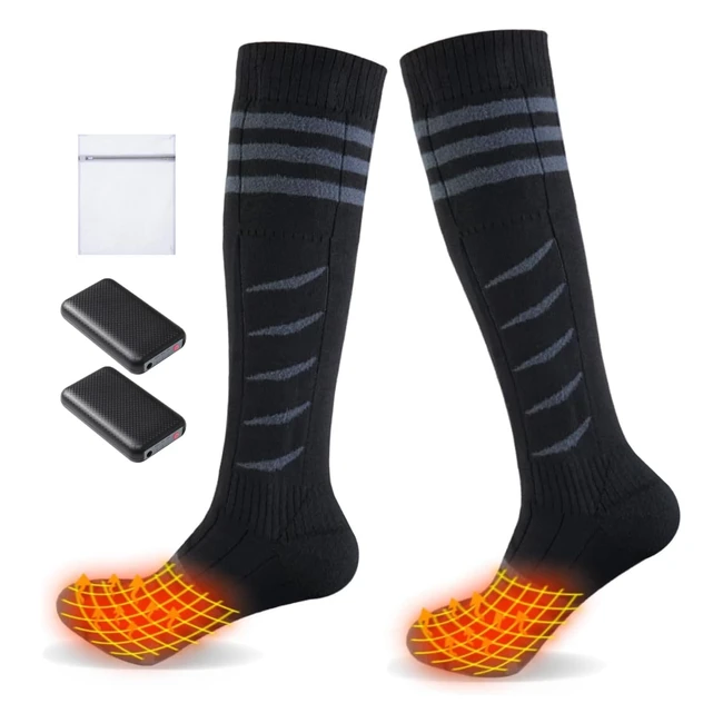 Chaussettes Chauffantes Crrxin pour Hommes et Femmes - Batterie Rechargeable - Idéales pour Sports d'Hiver