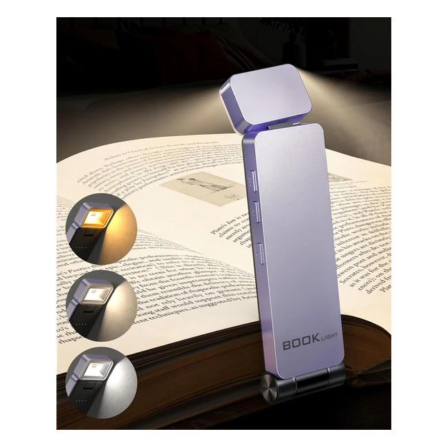 Lampe de lecture rechargeable Tyreses - USB - 3 couleurs et 3 luminosités ajustables - Protection des yeux - Cadeau pour lecteurs de livres