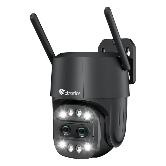 Caméra surveillance extérieure Ctronics 6x Zoom Hybride - Suivi Auto Zoom - Détection Humaine - Vision Nocturne - Audio Bidirectionnel