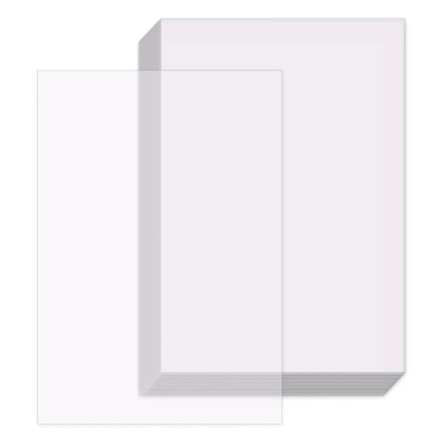 Lot de 100 feuilles de papier calque A4 premium - Transparent et imprimable - Id