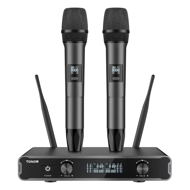 Microphones sans fil TONOR pour karaok - Rcepteur portable - 2x5 frquences