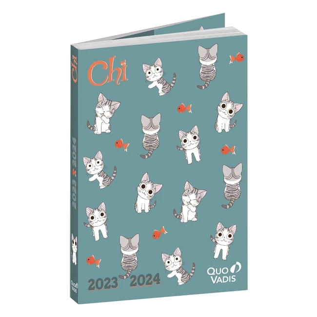 Agenda Scolaire Textagenda FR CHI Poisson - Pages Couleurs - 1 Jour par Page - Emploi du Temps - Cartes Géographiques - Papier Clairefontaine - Coins Perforés