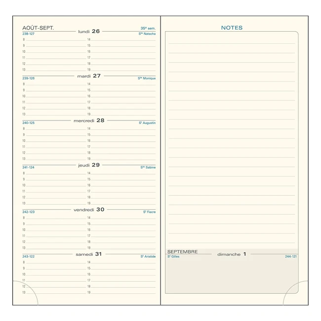 Recharge Semainier Exacompta 17840E - Janvier-Décembre 2023