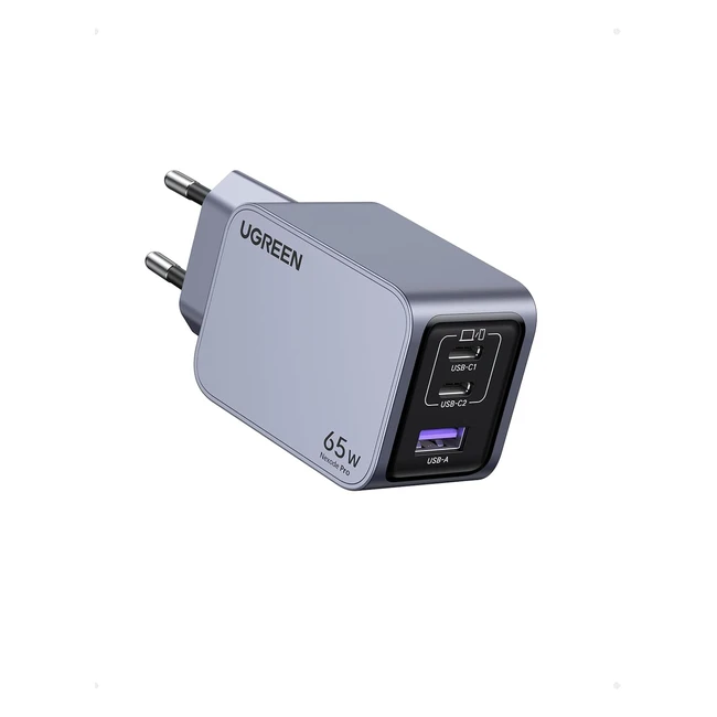 Chargeur USB-C 65W UGREEN Nexode Pro - Charge Rapide pour iPhone 15 Pro Max, MacBook Pro, Galaxy S23 Ultra - Réf. 123456