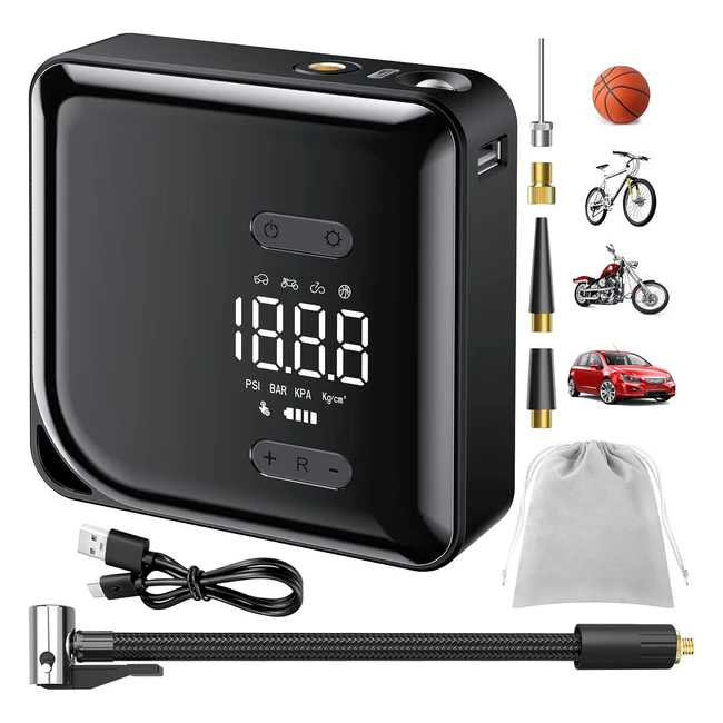 Compresor eléctrico portátil Tenxsnug 150 psi con luz led y función power bank